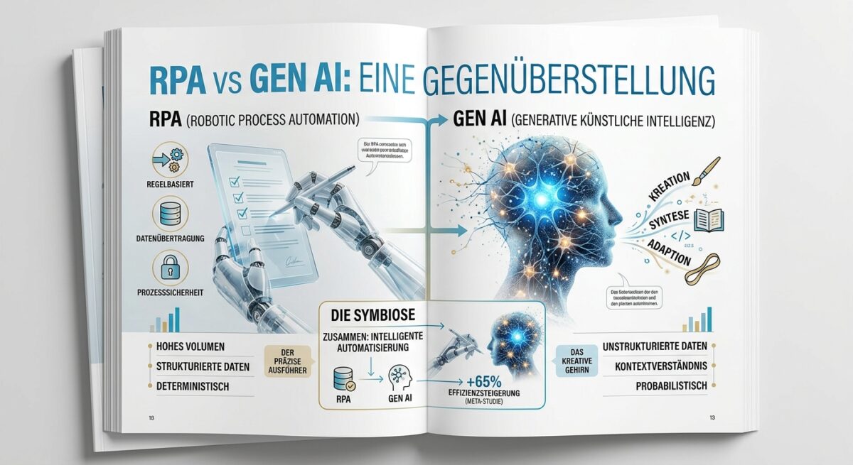 Was ist der unterschied zwischen Gen AI und RPA - ein vergleich